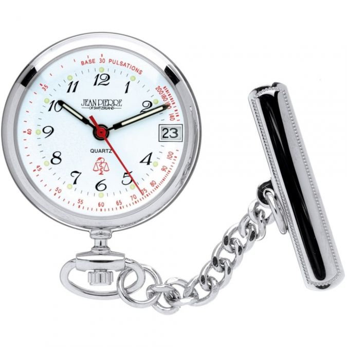 Chrome Plated Quartz Nurses Fob Watch