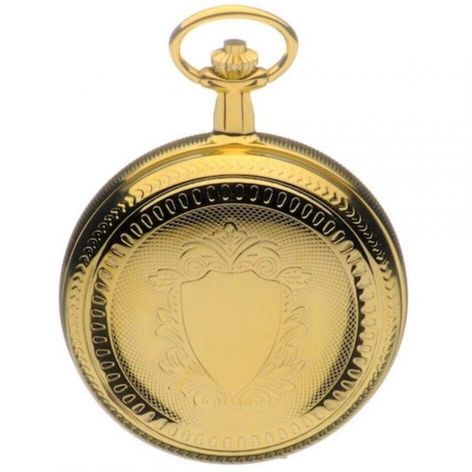 Gold Plated Mechanical Double Hunter Pocket Watch