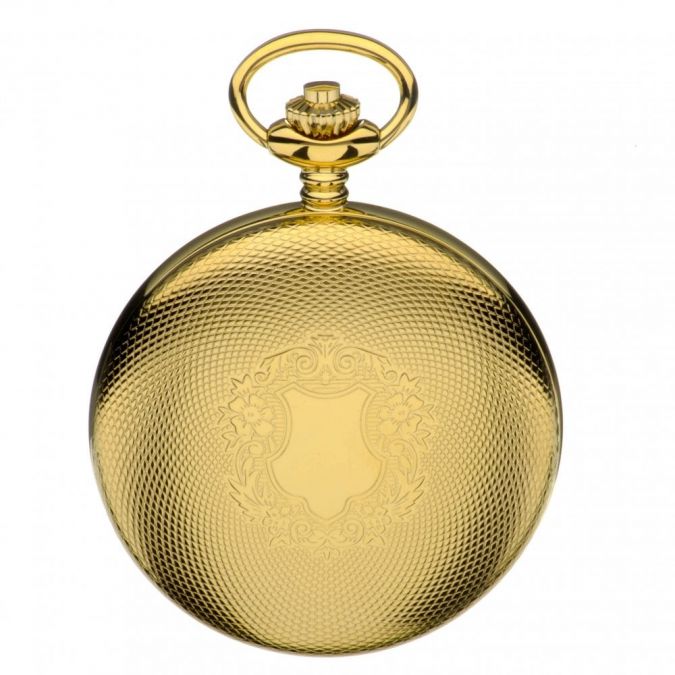 Gold Plated Mechanical Full Hunter Pocket Watch