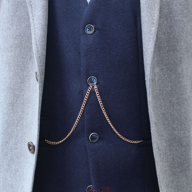 Gold Plated Double Albert Pocket Watch Chain
