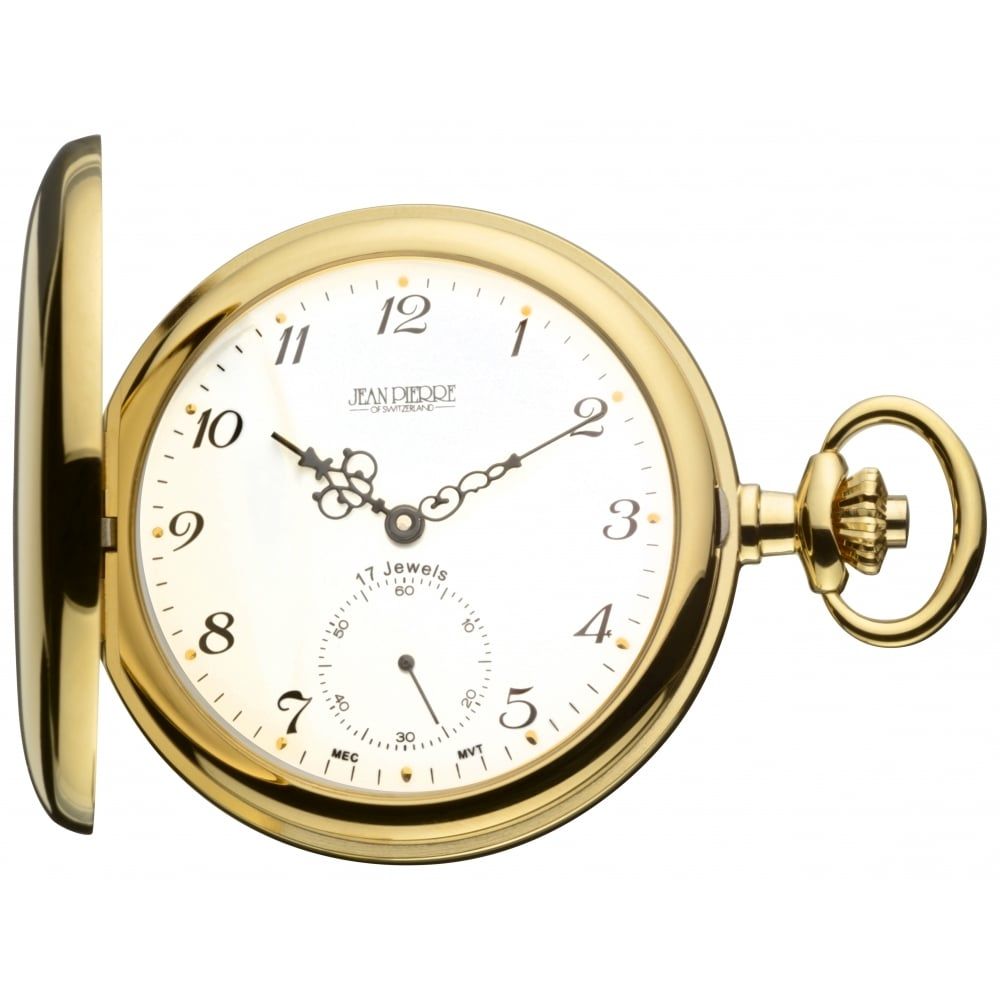 Gold Plated Full hunter Mechanical Pocket Watch Free Shipping G102PM