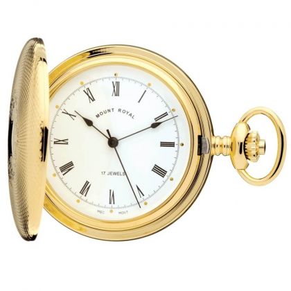 Gold Half Double Hunter Hand Wound Mechanical Pocket Watch B41